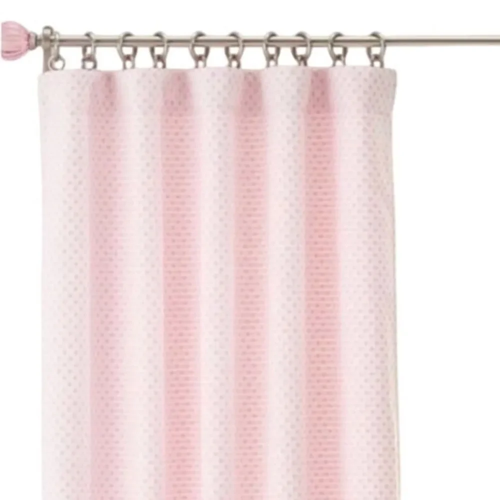 Pottery Barn Kids Audrey Chenille Dot Curtain Pole Panel Drape 44 x 63 Pink